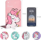 Zyners 8 Pieces Bookends, Metal Bookends for Shelves, Non-Skid Heavy Duty, Unicorn Cute Book Ends for Kids, Girls, Children(5.3 x 4 x 7.5 inches)
