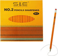 S & E TEACHER'S EDITION Wood-Cased #2 Pencils 50Pcs, Pre-Sharpened Pencils with Top Erasers, Yellow, HB Lead, for School Teacher Supplies, Writing, Drawing and Sketching, 50 Count.