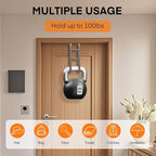 FYY Over The Door Hooks - 2 Pack Heavy Duty Dual-Hook Organizer Hanger with Non-Slip Rubber for Towels, Clothes, Hats & Bags Use in Bathroom, Bedroom, Kitchen - Fits Interior Doors Up to 1.6" Grey