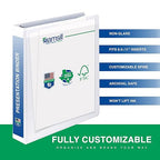 Samsill 1.5 Inch 3 Ring Binder, Made in USA, Economy Round Ring, Clear View Cover, 325 Sheet Capacity - for School, Home, Office - White
