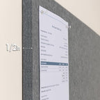 Thickened Bulletin Board - 47 x 35 Inches, Decorative Felt Board Pin Board for Wall - 4' x 3' Foldable Photo Display Board with Self-Adhesive Tape, Includes 20 Push Pins - Gray