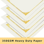 HAUTOCO 50 Packs Certificate Holders, Cream Color Diploma Folders Certificate Covers with Gold Foil Border for Letter Size 8.5x11 Cardstock, Award, Document, Graduation