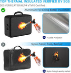 ENGPOW 5200°F Fireproof Document Bag with Lock, Upgraded Heat Insulated Fireproof Box 8 Layers File Organizer, Portable Home Travel Safe Storage for Important Documents,Passports,Laptop, Black(Soft)