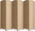 Cocosica 6 Panel Room Divider,6Ft Folding Privacy Screen,Tall - Extra Wide Foldable Panel Partition Wall Divider with Diamond Double-Weaved Hand-Woven Design Room Screen Divider
