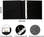 LETVPVOW Vintage Hardback 3 Ring Binder 1.5 Inch, Professional Leather Binder 3 Ring, Three Ring Binders Fits 8.5 x 11, D Ring Binders for Photo Album, Home, School and Office Supplies- Dark Green