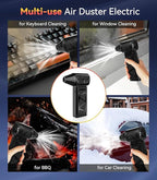 YUHUO Upgraded Compressed Air Duster, 360000 RPM Electric Air Duster with 5 Gear Power Motor, 8000mAh Rechargeable Cordless Mini Blower Jet Turbo Fan Replace Air Can for Computer Keyboard Car Outdoor