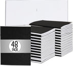 Paper Junkie 48 Pack Unlined Pocket Size Notebook, Black Blank Books for Kids To Write Stories Bulk Set, Mini Journals for Office, Classroom, and Travel Use (4.25 x 5.5 In)