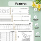 SUNEE 2026 Planner, Weekly and Monthly Calendar Planner, January 2026-December 2026, Daily Agenda with Tabs, Note Pages, Spiral Binding, 8.5"x11", Flora