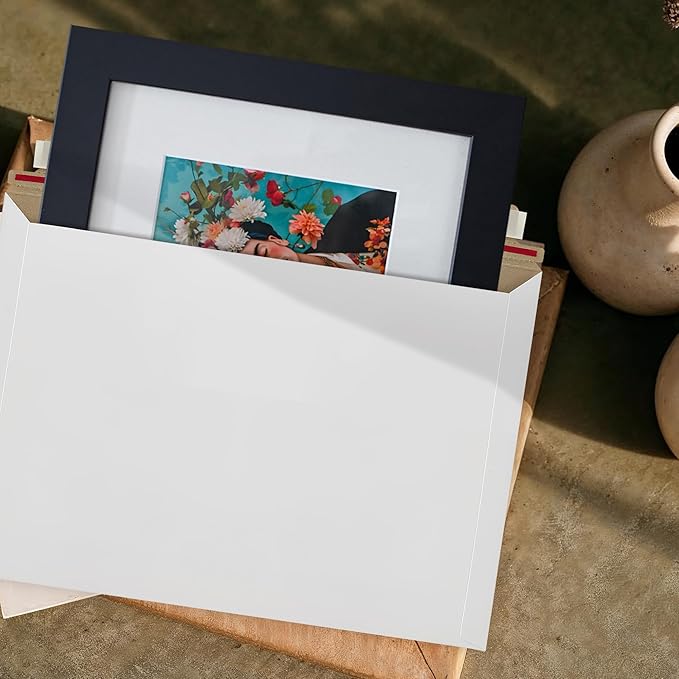 100 Pack 10x13.5 inches Rigid Mailers – Self-Seal White Cardboard Envelopes – Heavy-Duty Mailing Supplies for Documents, Photos, Magazines, and Literatur