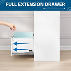 PEUKC 2-Drawer Metal File Cabinet, Lateral Vertical Filing Cabinets for Home Office, Locking File Cabinet with Storage Shelves, Legal/Letter/A4 Size (White, Assemble Required)