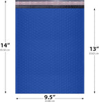 Royal Blue 10x13 Inch Poly Bubble Mailers |Self Seal Padded Envelopes for Thick books | Cushioned Bubble Mailer | Usable Size 9.5x13 Inch | Waterproof Lightweight Mailing Shipping Bags | 100 Pack Bulk