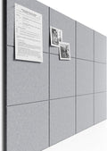 Bumusty Large Felt Bulletin Board 48" x 36" Cork Board Alternative-12 Pack with 70 Safe Removable Adhesive Tabs, Cork Boards for Walls Cork Board for Home Office Classroom Pin Board-Moonlight Gray