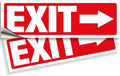 iSYFIX Exit Signs Stickers 2 Pack 12x4 Inch - Laminated Premium Vinyl Directional Right Arrow Signs for Buildings, Office, Workplace, Stores, Schools, Theaters, Parking, Restaurants, Factories