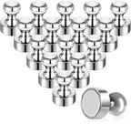 Pack of 16 Silver Refrigerator Magnets Strong Fridge Magnets for Whiteboard Magnets for Fridge Metal Magnetic Push Pins for Kitchen Office School Decorative