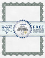 Geographics® 30% Recycled Blank Parchment Certificates, 8 1/2" x 11", Optima Green, Pack of 25