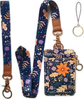 Lanyard Wallet,Wallet Lanyard,lanyards for id Badges,lanyards for id Badges for Women,Lanyard Wallet for Women,Fashion Badge Holder with Zipper（Autumn Sunflower）