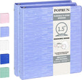 POPRUN 3 Ring Binder 1.5 Inch, PVC-Free, Holds 325 Sheets of 8.5 x 11 Paper, Extra Durable Organizer with 2 Pockets for School & Office, Heavy-Duty, 2 Pack, Cornflower Purple