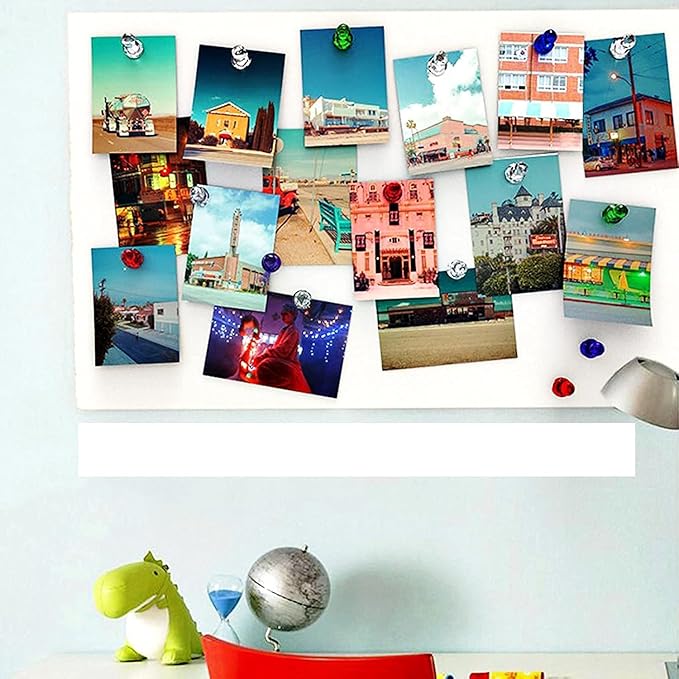 MHDMAG Magnetic Push Pins Powerful Push Pin Magnets for Fridge Whiteboards Calendars Maps in School & Office Pack of 60,Red