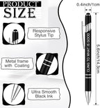 Zonon 12 Pcs Inspirational Pens Bulk Funny Ballpoint Pen with Stylus Tip Motivational Gifts for Valentine's Day Teacher Coworkers Nurse School Office Supplies(Black,Bible Style)