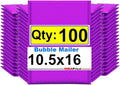 iMBAPrice 10.5x16 Inches Purple Color Polybubble Bag, 100-Pack Large Size #5 Self Seal Poly Bubble Mailers Padded Packing Envelopes (Total 100 Bags)