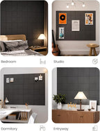 Fluxynara Large Felt Bulletin Board 48" x 36" Cork Board Alternative-12 Pack with 70 Safe Removable Adhesive Tabs, Cork Boards for Walls Cork Board for Home Office Classroom Pin Board-Charcoal Gray