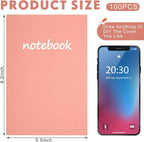 Mimorou 100 Pcs Journals Notebooks Bulk - Kraft Softcover A5 Small Notebooks 5.5 Inch x 8.3 Inch Notepads with 60 Page 30 Sheet for Writing Sketch Travel Office Supplies(Bright Color,Lined)