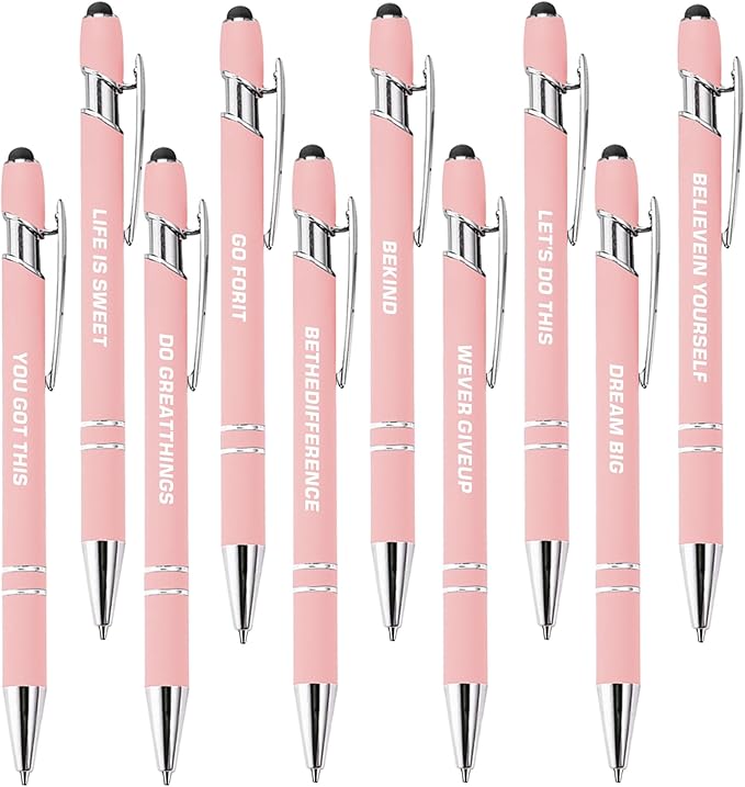 CRME 10pcs Funny Nurse Pens Set Inspirational Quotes Girly Pens Therapist Office Must Haves Nice Pen Body has A Rubber Coating Comfortable to Hold Nurse Gifts for Women Best Inspirational Gifts
