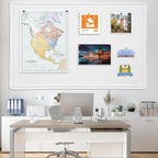 Large Bulletin Board - 72 X 48 inches Decorative Felt Pin Board - 6' x 4' Cork Board Alternative for Wall - Foldable Picture Board Self-Adhesive Vision Board Prayer Board with 30 Pushpins - Warm White