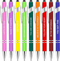 Luxeviss 9 Pcs Inspirational Pens Bulk - Motivational Ink Ballpoint Pen with Quotes Stylus Tip Nurse Gifts for School Coworkers Office Supplies Black Ink
