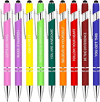 Luxeviss 9 Pcs Inspirational Pens Bulk - Motivational Ink Ballpoint Pen with Quotes Stylus Tip Nurse Gifts for School Coworkers Office Supplies Black Ink