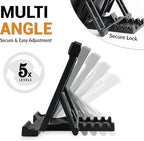 Portable Tablet Stand for Desk, Multi-Angle iPad Holder, Non-Slip Base, Foldable & Travel-Friendly for iPad, iPhone, Kindle, Galaxy Tablets