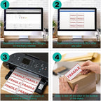 2”x4” Address Labels Shipping Mailing Labels for Printer Printable Sticker Labels White Matte 10-UP 500 Sheets for Office, Home