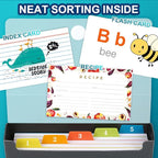 H4D 3x5 Index Card Case with 100 Heavyweight Ruled Index Cards and Dividers, Black