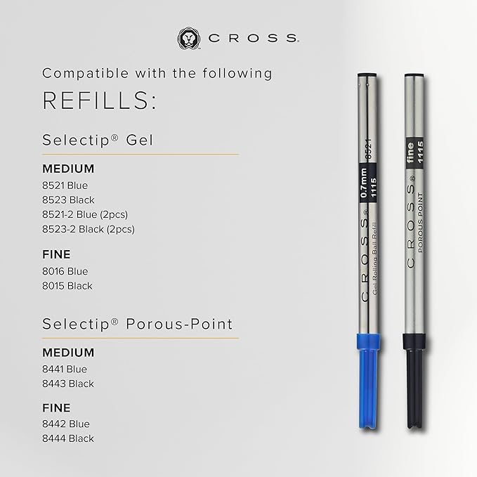 Cross ATX Refillable Rollerball Pen Presented in a Luxury Gift Box - Medium Point, Black Ink, Sandblasted Titanium Gray