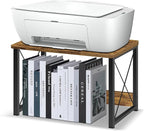 ELITEROO Desktop Printer Stand with Storage, Printer Stand Shelf Desk Organzier for Home/Office, Multi-Purpose Printer Riser Under Desk Small Table for Printer Fax Machine Copier (Rustic Brown)