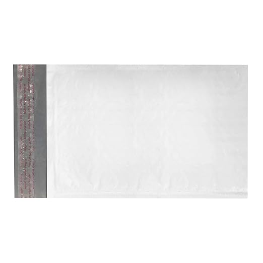 Amazon Basics Poly Bubble Mailer, Self-Seal, 4" x 8" (Internal Size - 3.75" x 7"), 25-Pack, white/grey