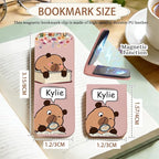 Magnetic Bookmark Clip Personalized for Readers, Custom Leather Bookmark Birth Flower with Name,Gifts for Book Lover, Teachers, Student, Women and Firends