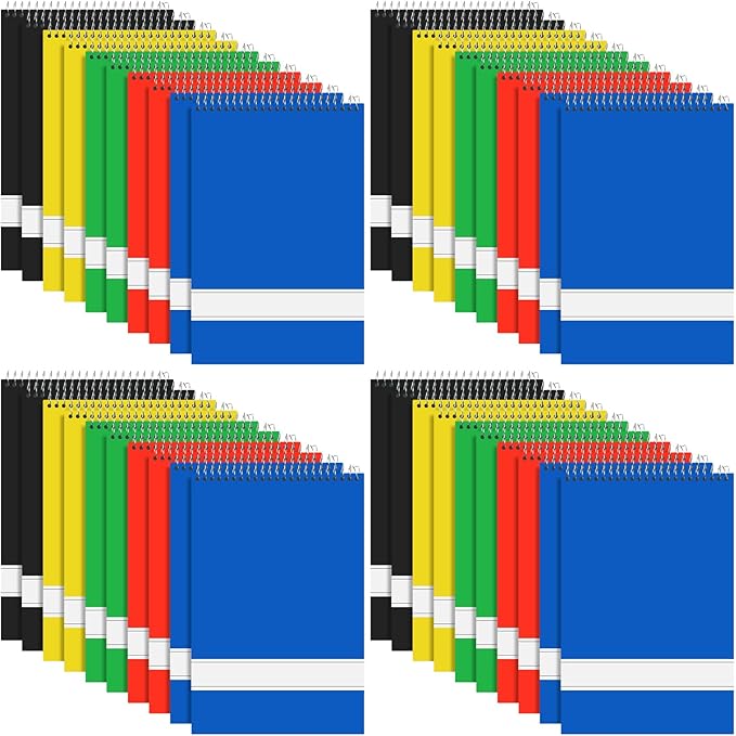 Cholemy 30 Pcs 30 Pcs Spiral Steno Pads 6 x 9 Inches 120 Pages Spiral Notepads Steno Books Ringed Paper Ruled Paper Assorted Color Notebook for Office School Supplies (Multicolor)
