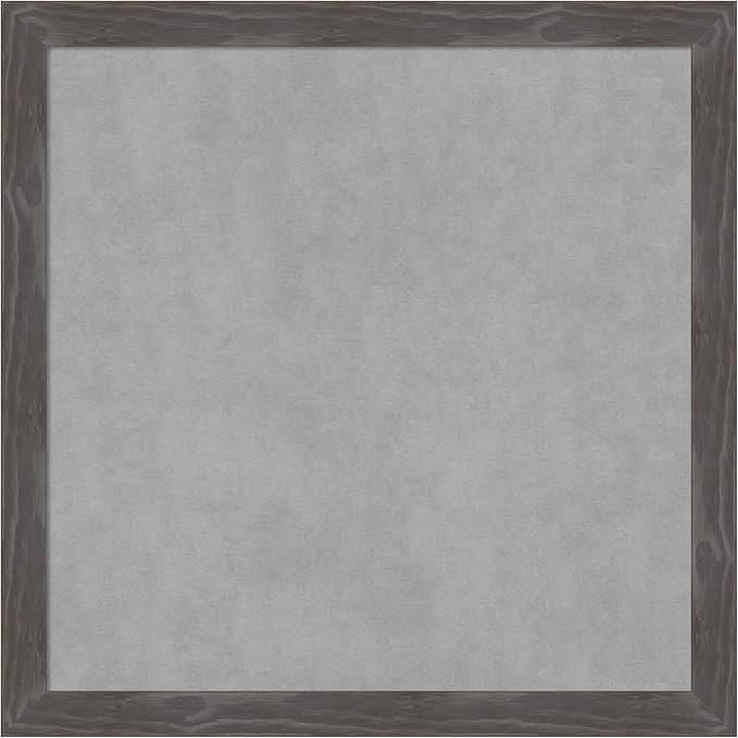 Amanti Art Grey Framed Magnetic Board 27x27 Medium Vision Board for use with Magnets, 100% Metal Sheet to Display Items as Office Decor or for Home Organization in mudroom, Kitchen or Kids Room