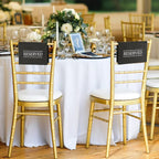 Buryeah 12 Pcs Reserved Seating Signs for Chairs Church Pew Reserved Chair Signs Placeholder with Printed Words for Weddings Parties Celebrations Receptions Church or Event (Black,White)