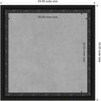 Amanti Art Black Framed Magnetic Board 24x24 Medium Vision Board for use with Magnets, 100% Metal Sheet to Display Items as Office Decor or for Home Organization in mudroom, Kitchen or Kids Room