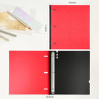 MAKHISTORY Telescoping 3 Ring Binder-4PCS, Flexible Binder with Elastic Rubble Spine+3 Round Rings, Flat Writing Binder, 4 Bright Colors