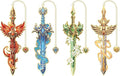 Fantasy Sword Bookmarks 4pcs - Medieval Knight Warrior Metal Book Marks for Readers, Gifts for Book Lovers, Cool Literary Page Holders for Reading Accessories, Men Women Teens, Christmas Birthday