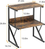 aboxoo Printer Stand for Desk, Desktop Printer Shelf Large 3-Tier Multi-Purpose Office Organization Shelves for Home Office, Rustic Brown