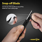MANUFORE 30pcs Orange 9mm Snap-off Knives with Safety Auto-lock, Metal Handle, Black Blade, Lightweight Portable Retractable Cutter for office, school