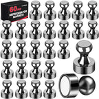 LOVIMAG Fridge Magnets 60Pcs Refrigerator Whiteboard Small Strong Magnet Classroom Kitchen Accessories Decorative Locker Set Decor Must Haves Office Calendar Refrigerador Magnetic Cute Crafts Black