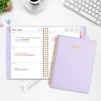 2026 Planner, Annecy Weekly ＆ Monthly Planner 2026, Jan. 2026 – Dec. 2026, 6.4" x 8.5" Monthly Agenda Planner with Tabs, Vegan Leather Cover, Spiral Binding, Double-sided Pocket, Bookmark, Purple