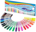 TooyBing 24 Color Washable Markers, Colored Washable Markers for Kids, Broad Tip Durable for Coloring Book, Back to Classroom Art School Supplies for Students Teachers Children