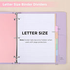 SKYDUE 8 Tab Durable Plastic Dividers, Big Tab Dividers for 3 Ring Binder, Write & Erase 3 Ring Binder Dividers with Tabs, with Sticker Labels, 1 Set, Aesthetic Pastels Binder Dividers