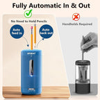 AFMAT Electric Pencil Sharpener, Fully Automatic Pencil Sharpener, Auto in & Out, Rechargeable Hands-Free Sharpeners for Jumbo & Colored Pencils (6.5-12mm), Portable for Home/Classroom/Office PSC2